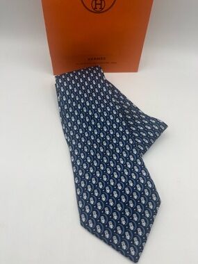 Hermes Owl Silk Tie